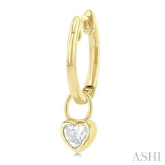 ASHI Heart Shape Bezel Set Diamond Huggie Fashion Earrings 918F5PPFGERYG-HT