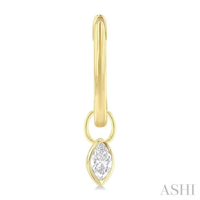 ASHI Marquise Shape Bezel Set Diamond Huggie Fashion Earrings 918F5PPFGERYG-MQ
