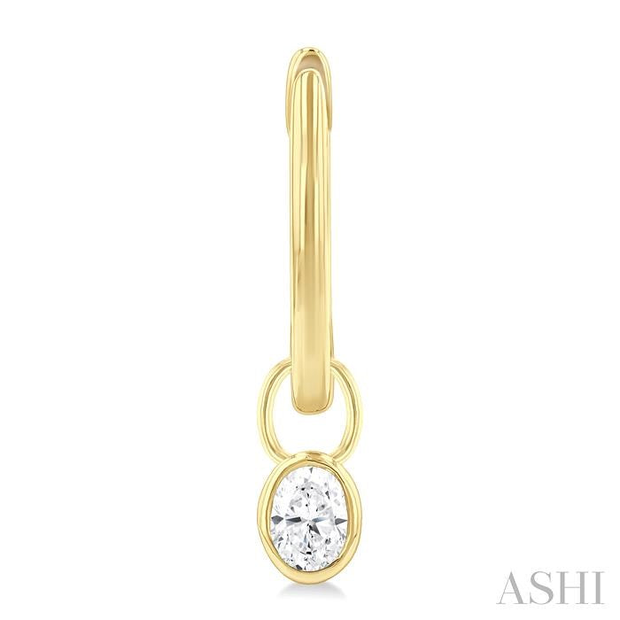 ASHI Oval Shape Bezel Set Diamond Huggie Fashion Earrings 918F5PPFGERYG-OV