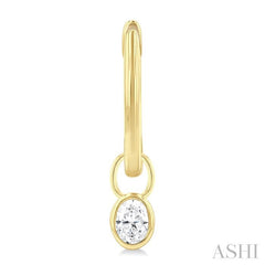 ASHI Oval Shape Bezel Set Diamond Huggie Fashion Earrings 918F5PPFGERYG-OV