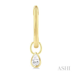 ASHI Pear Shape Bezel Set Diamond Huggie Fashion Earrings 918F5PPFGERYG-PR