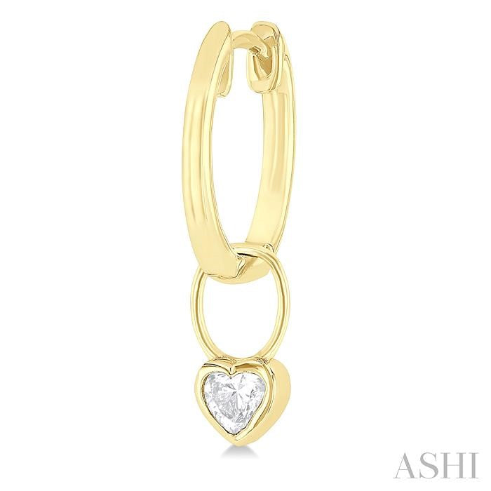 ASHI Heart Shape Bezel Set Diamond Huggie Fashion Earrings 918F5PPTGERYG-HT