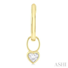 ASHI Heart Shape Bezel Set Diamond Huggie Fashion Earrings 918F5PPTGERYG-HT