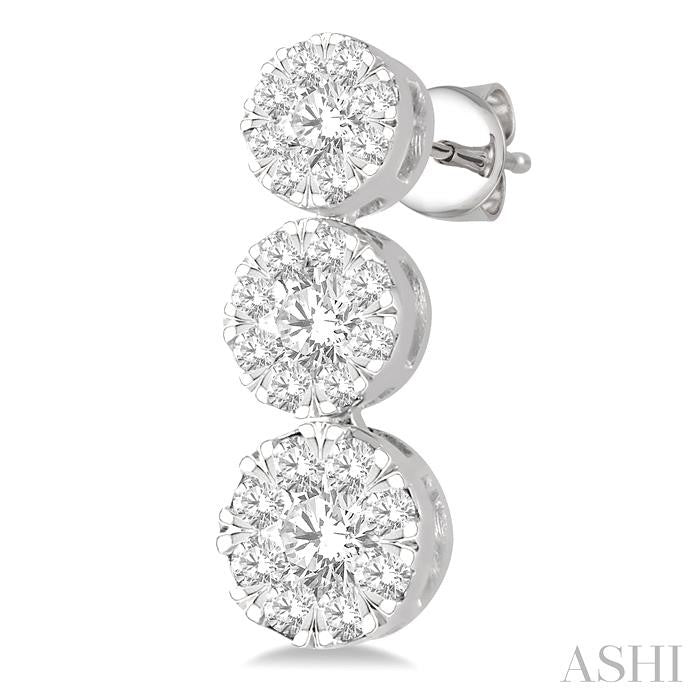 ASHI Round Shape Past Present & Future Lovebright Essential Diamond Earrings 919A1PPFGERWG