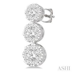 ASHI Round Shape Past Present & Future Lovebright Essential Diamond Earrings 919A1PPFGERWG