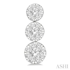 ASHI Round Shape Past Present & Future Lovebright Essential Diamond Earrings 919A1PPFGERWG