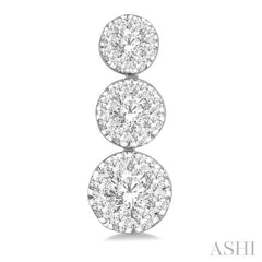 ASHI Round Shape Past Present & Future Lovebright Essential Diamond Earrings 919A2PPFGERWG