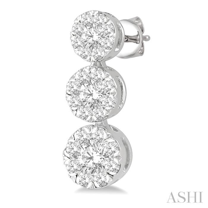 ASHI Round Shape Past Present & Future Lovebright Essential Diamond Earrings 919A3PPFGERWG