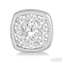 ASHI Cushion Shape Lovebright Essential Diamond Stud Earrings 919B2PPFHERWG