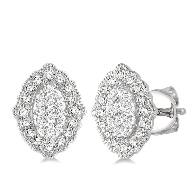 Parkplace Jewelers Oval Shape Halo Lovebright Diamond Earrings 905B6PPFGERWG