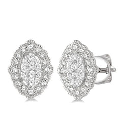 Parkplace Jewelers Oval Shape Halo Lovebright Diamond Earrings 905B6PPFGERWG