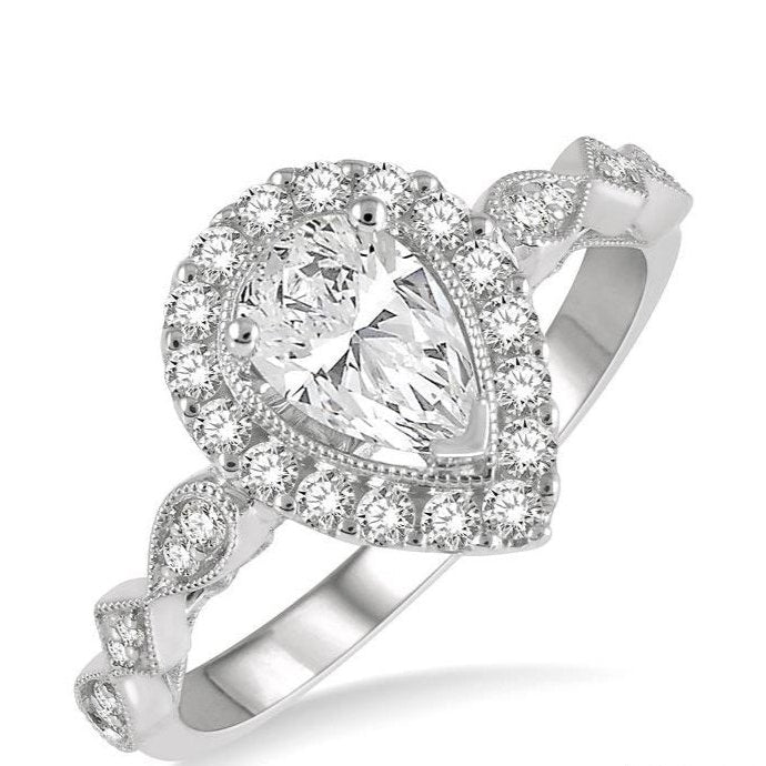 Parkplace Jewelers Pear Shape Halo Diamond Engagement Ring 221L2PPFHWG-LE