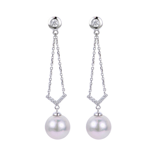 Parkplace Pearls 14KT White Gold Akoya Pearl Earring 921111/AAWH