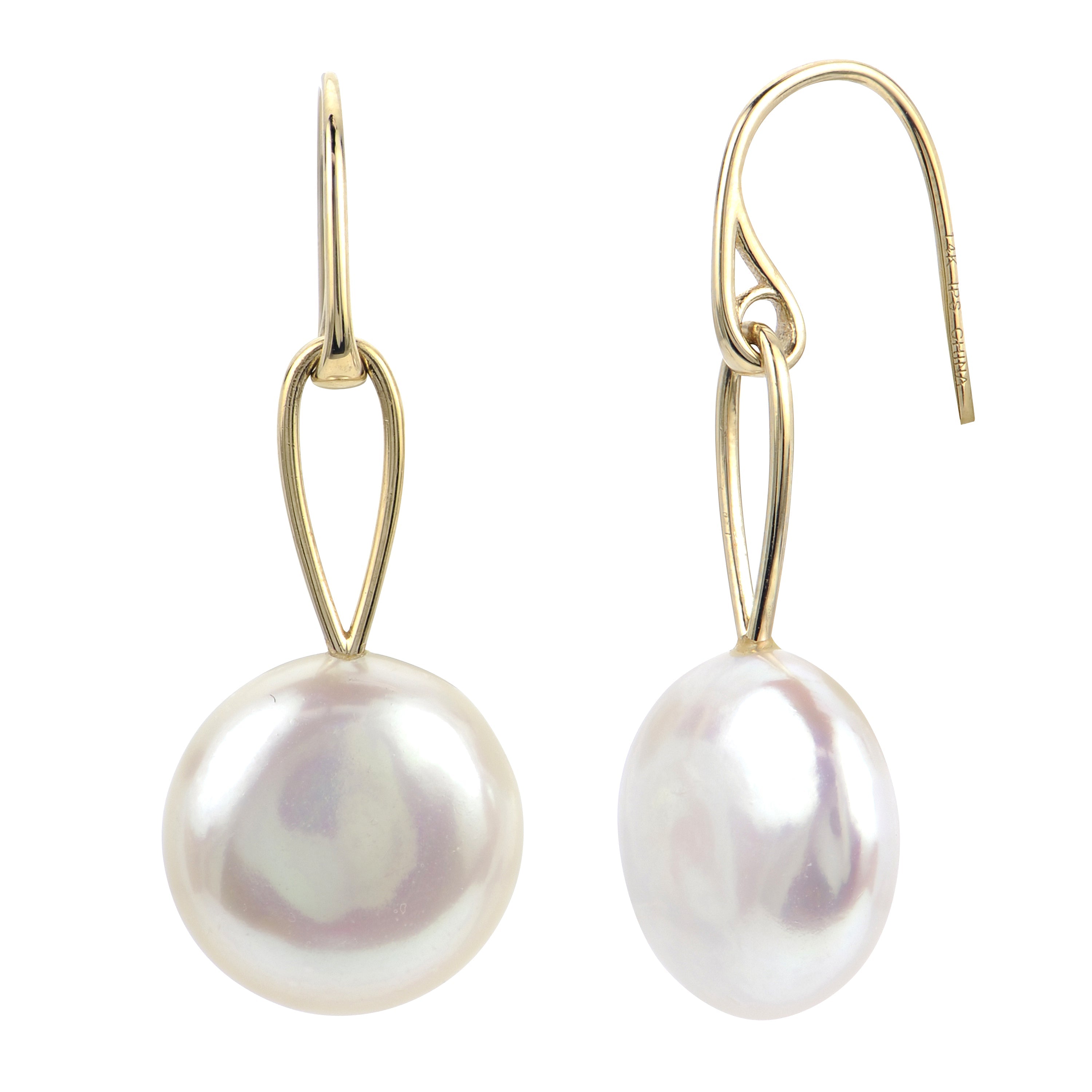Parkplace Pearls 14KT Yellow Gold Freshwater Coin Pearl Earring 922049/FW