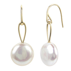 Parkplace Pearls 14KT Yellow Gold Freshwater Coin Pearl Earring 922049/FW