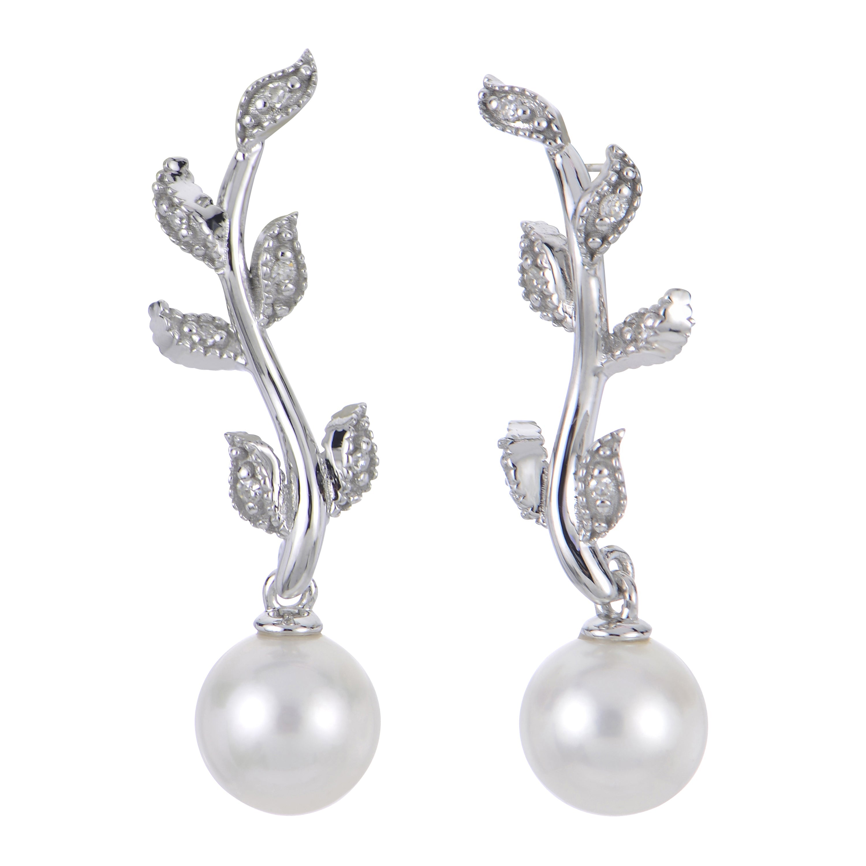 Parkplace Pearls 14KT White Gold Freshwater Pearl Earring 922091/FWWH-AA