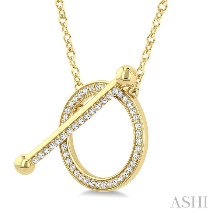 ASHI Circle Toggle Diamond Fashion Necklace 922HUPPTGNKYG