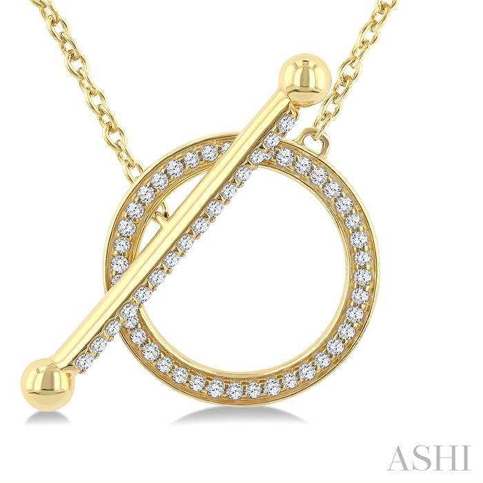 ASHI Circle Toggle Diamond Fashion Necklace 922HUPPTGNKYG