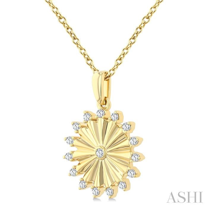ASHI Circle Fluted Diamond Fashion Pendant 923G7PPTGPDYG-RD
