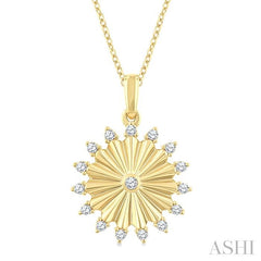 ASHI Circle Fluted Diamond Fashion Pendant 923G7PPTGPDYG-RD