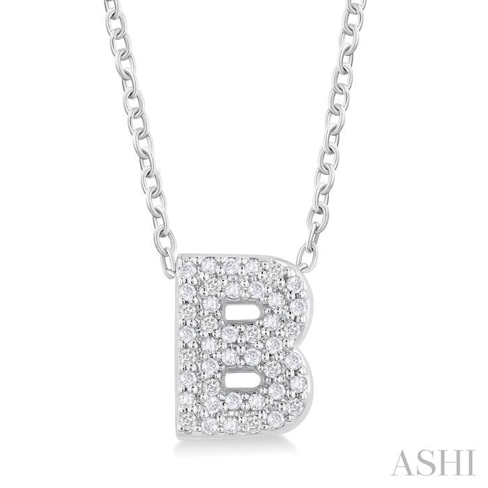 ASHI Bubble 'B' Initial Diamond Pendant 924F8PPTSPDWG-B