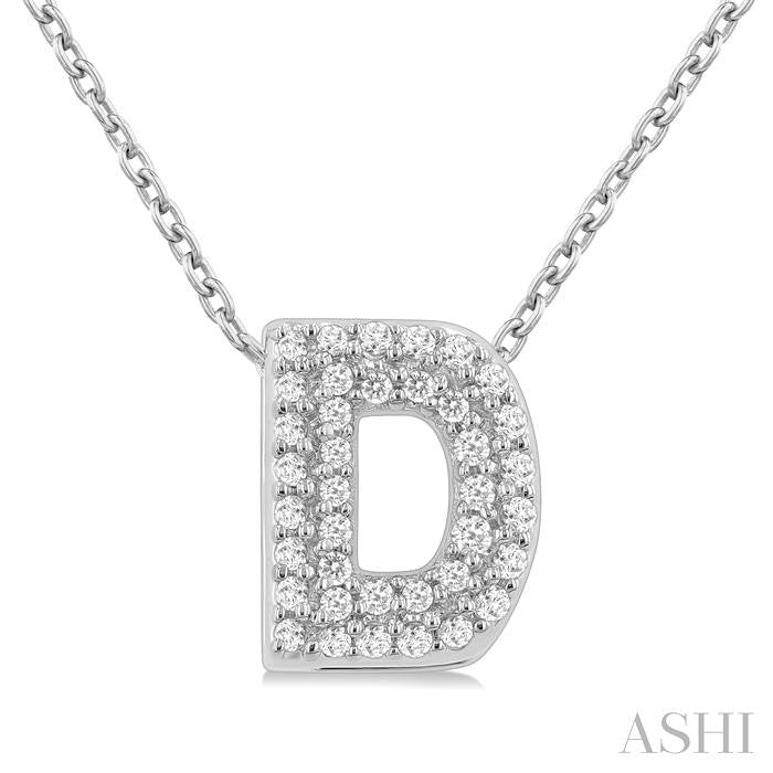 ASHI Bubble 'D' Initial Diamond Pendant 924F8PPTSPDWG-D