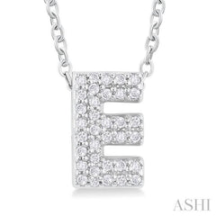 ASHI Bubble 'E' Initial Diamond Pendant 924F8PPTSPDWG-E