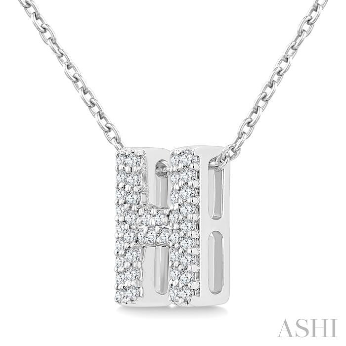 ASHI Bubble 'H' Initial Diamond Pendant 924F8PPTSPDWG-H
