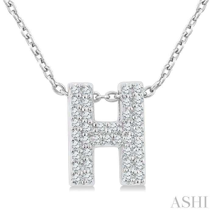 ASHI Bubble 'H' Initial Diamond Pendant 924F8PPTSPDWG-H