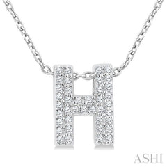 ASHI Bubble 'H' Initial Diamond Pendant 924F8PPTSPDWG-H