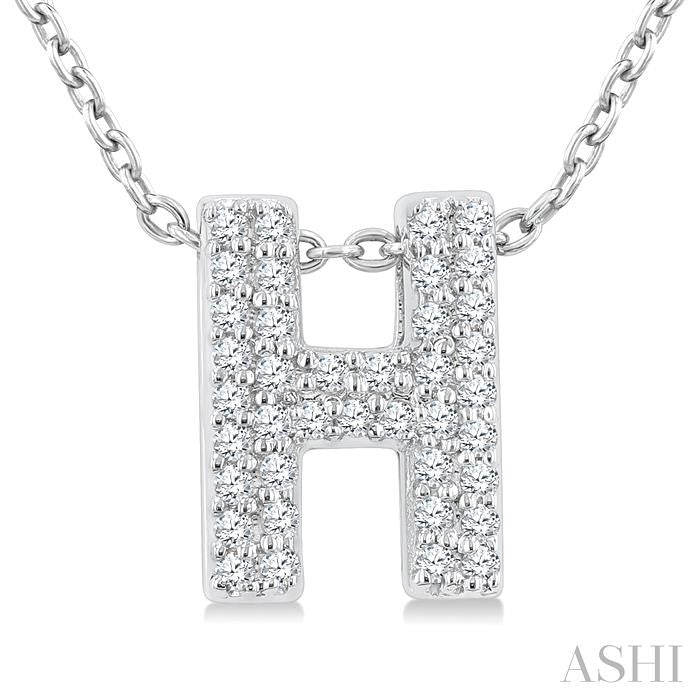 ASHI Bubble 'H' Initial Diamond Pendant 924F8PPTSPDWG-H