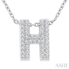 ASHI Bubble 'H' Initial Diamond Pendant 924F8PPTSPDWG-H