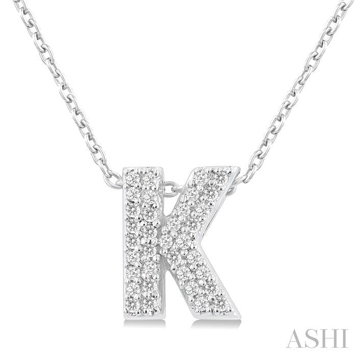 ASHI Bubble 'K' Initial Diamond Pendant 924F8PPTSPDWG-K