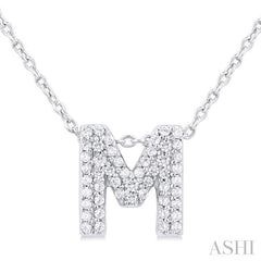 ASHI Bubble 'M' Initial Diamond Pendant 924F8PPTSPDWG-M
