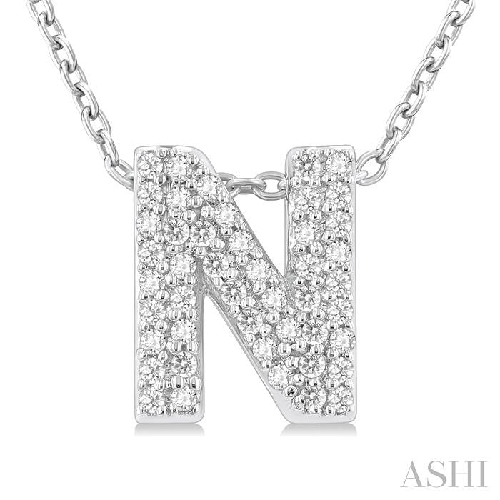 ASHI Bubble 'N' Initial Diamond Pendant 924F8PPTSPDWG-N