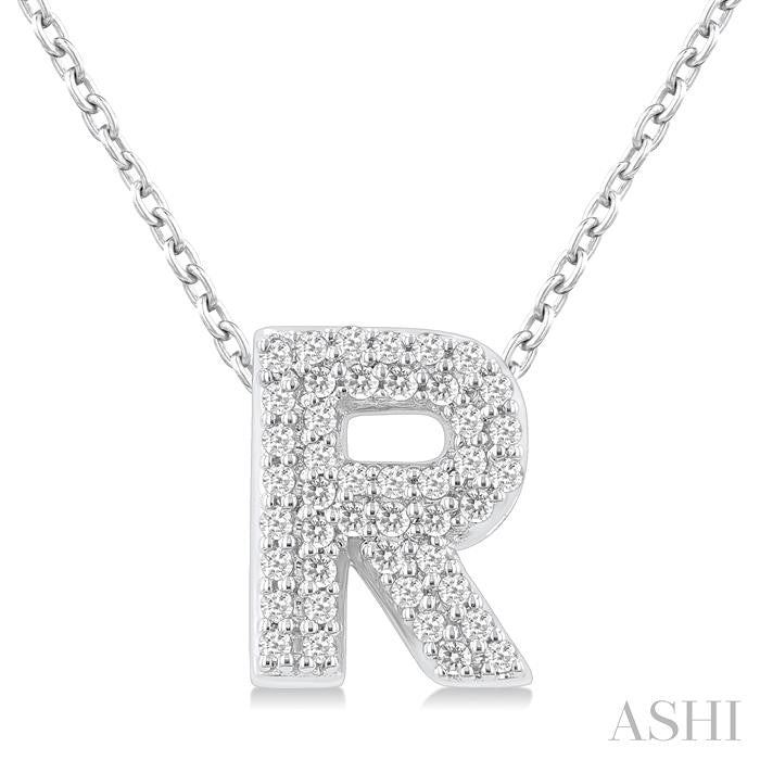 ASHI Bubble 'R' Initial Diamond Pendant 924F8PPTSPDWG-R