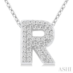 ASHI Bubble 'R' Initial Diamond Pendant 924F8PPTSPDWG-R