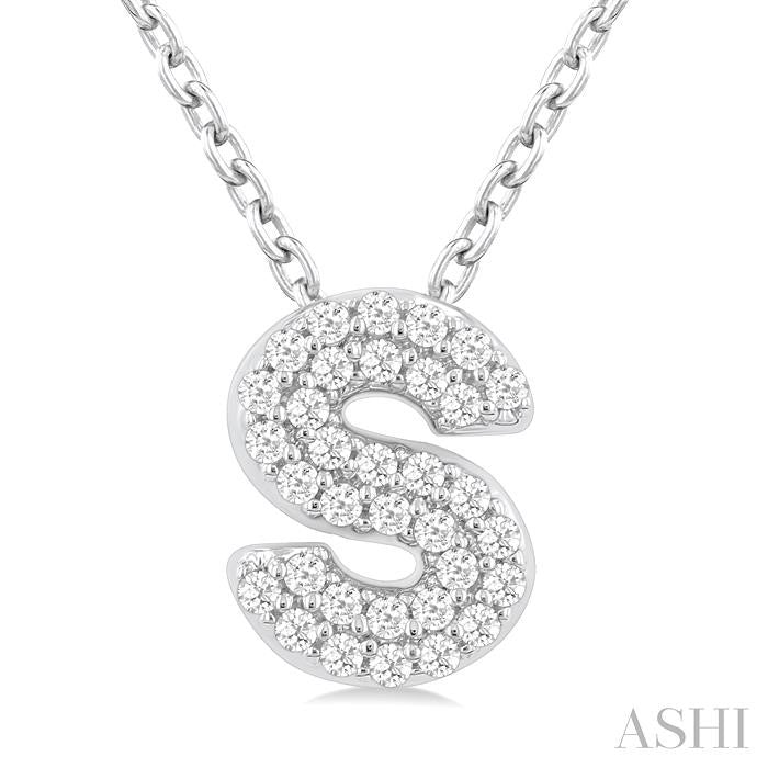 ASHI Bubble 'S' Initial Diamond Pendant 924F8PPTSPDWG-S
