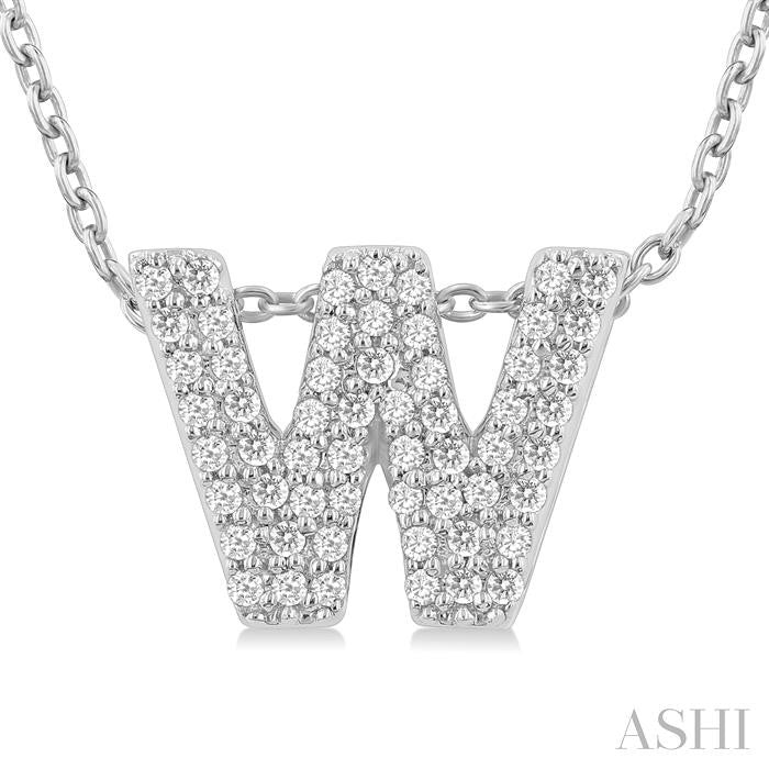 ASHI Bubble 'W' Initial Diamond Pendant 924F8PPTSPDWG-W