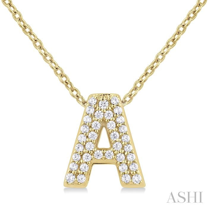 ASHI Bubble 'A' Initial Diamond Pendant 924F8PPTSPDYG-A