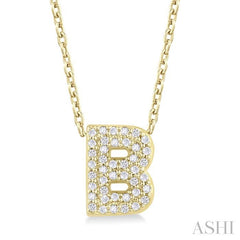 ASHI Bubble 'B' Initial Diamond Pendant 924F8PPTSPDYG-B