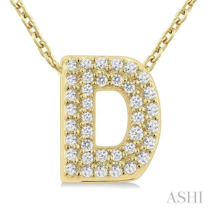 ASHI Bubble 'D' Initial Diamond Pendant 924F8PPTSPDYG-D