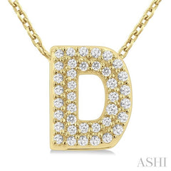 ASHI Bubble 'D' Initial Diamond Pendant 924F8PPTSPDYG-D