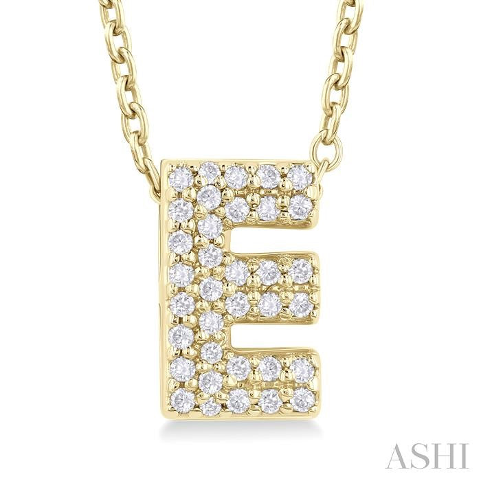 ASHI Bubble 'E' Initial Diamond Pendant 924F8PPTSPDYG-E