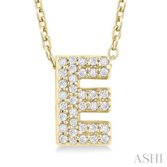 ASHI Bubble 'E' Initial Diamond Pendant 924F8PPTSPDYG-E