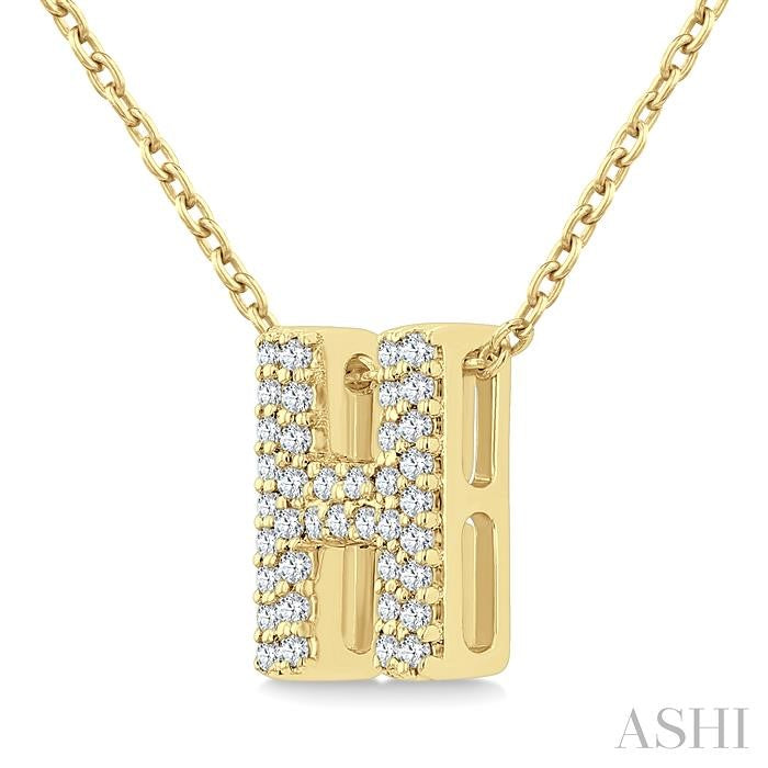 ASHI Bubble 'H' Initial Diamond Pendant 924F8PPTSPDYG-H