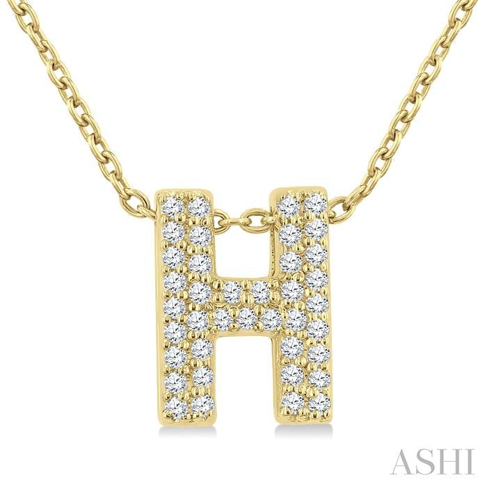 ASHI Bubble 'H' Initial Diamond Pendant 924F8PPTSPDYG-H