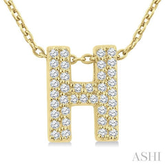 ASHI Bubble 'H' Initial Diamond Pendant 924F8PPTSPDYG-H