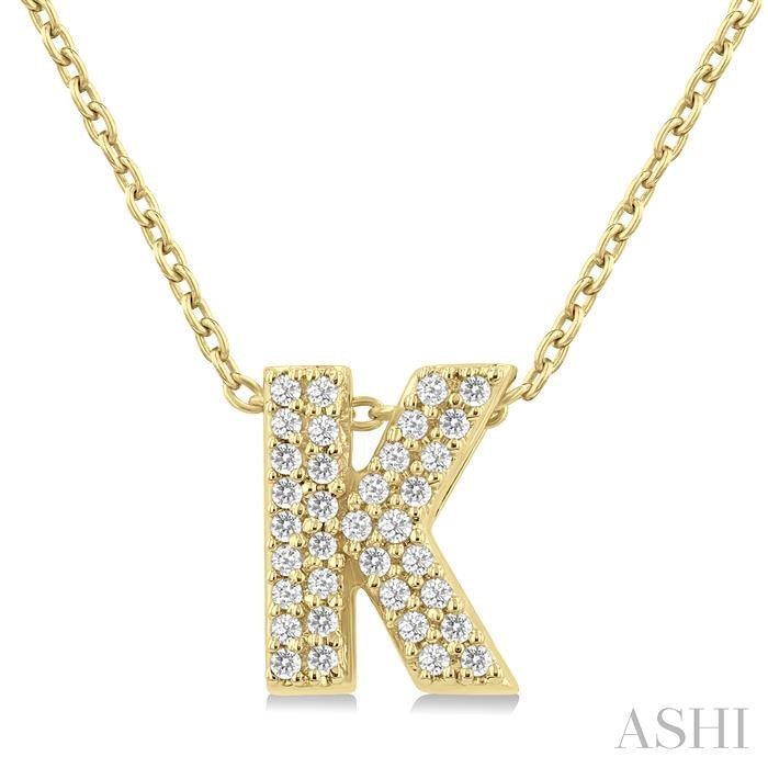 ASHI Bubble 'K' Initial Diamond Pendant 924F8PPTSPDYG-K