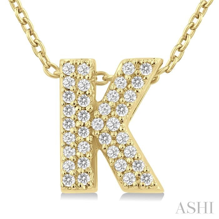 ASHI Bubble 'K' Initial Diamond Pendant 924F8PPTSPDYG-K